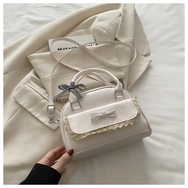 Light Blue Bow Bag with Lace Trim for Women — feature 23