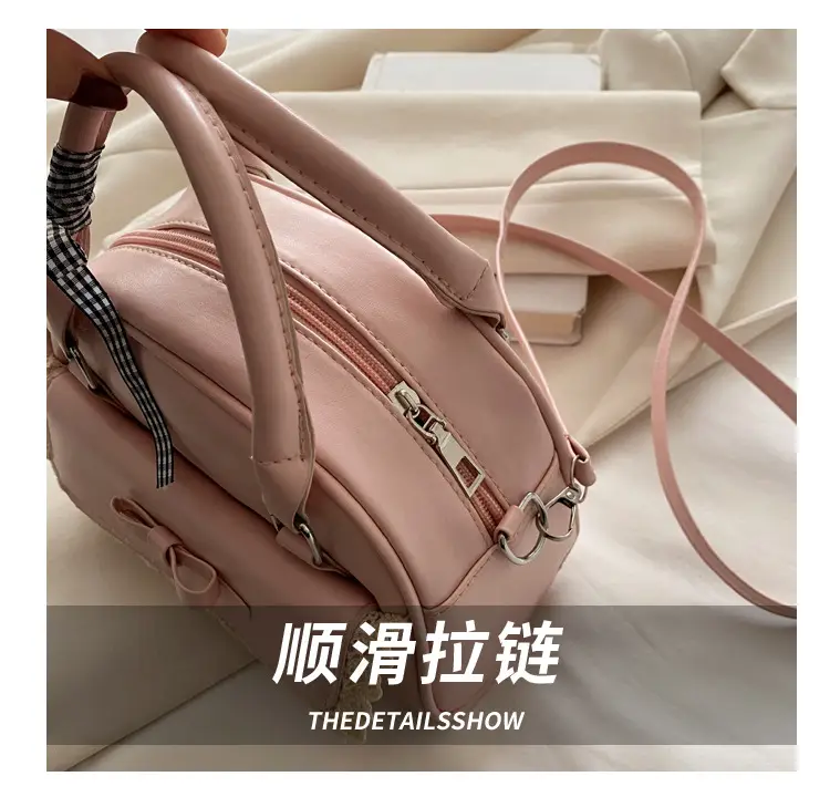 Light Blue Bow Bag with Lace Trim for Women — feature 6