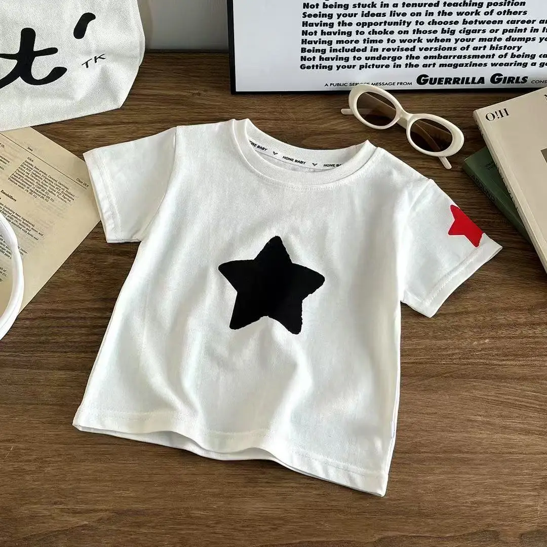 Children Cotton Star Printed Summer Top White — feature 2