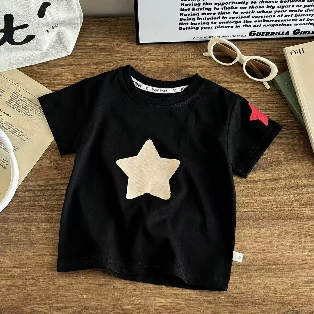 Children Cotton Star Printed Summer Top White — feature 4