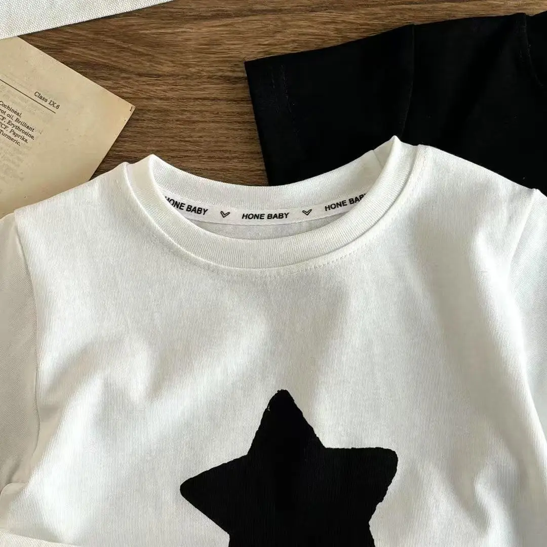 Children Cotton Star Printed Summer Top White — feature 5