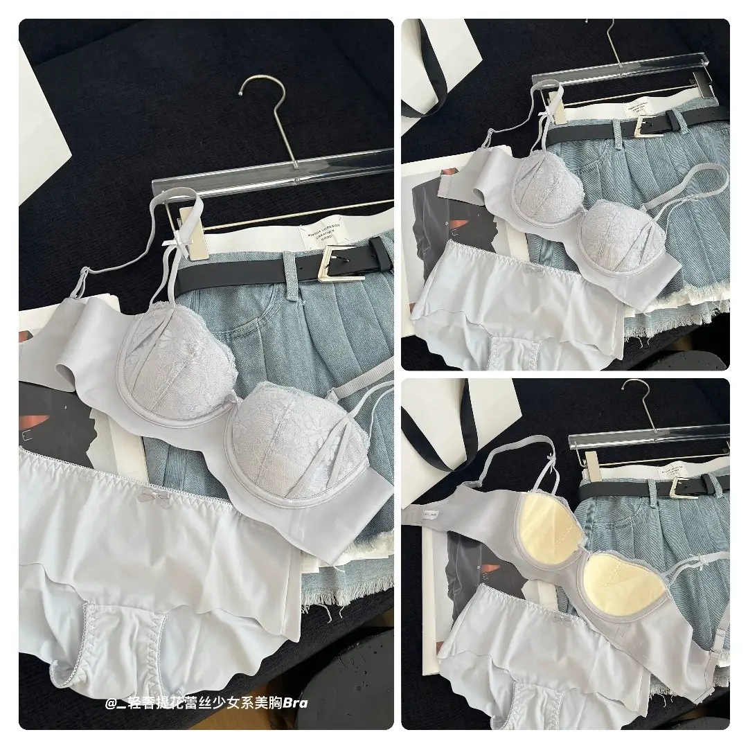 Pink Lace Bra for Small Busts, Soft Underwire, Summer Thin Breathable — feature 10