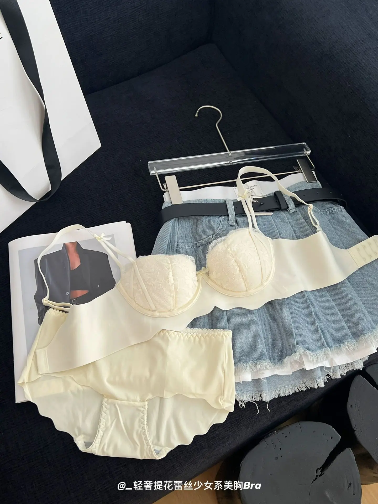 Pink Lace Bra for Small Busts, Soft Underwire, Summer Thin Breathable — feature 27