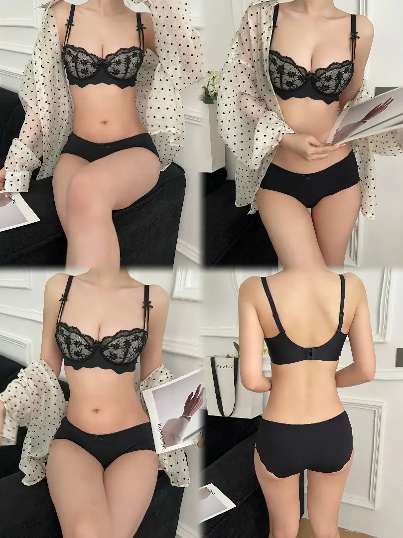 Pink Lace Bra for Small Busts, Soft Underwire, Summer Thin Breathable — feature 8