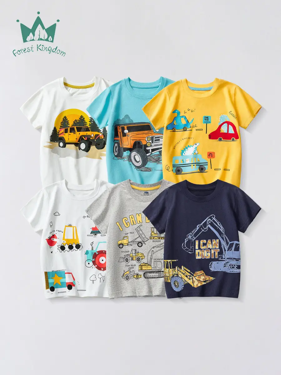 Gray T-Shirt for Boys "I Can Dig It" Summer 2025