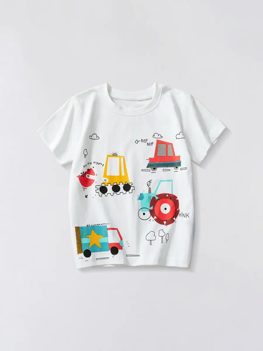 Gray T-Shirt for Boys "I Can Dig It" Summer 2025