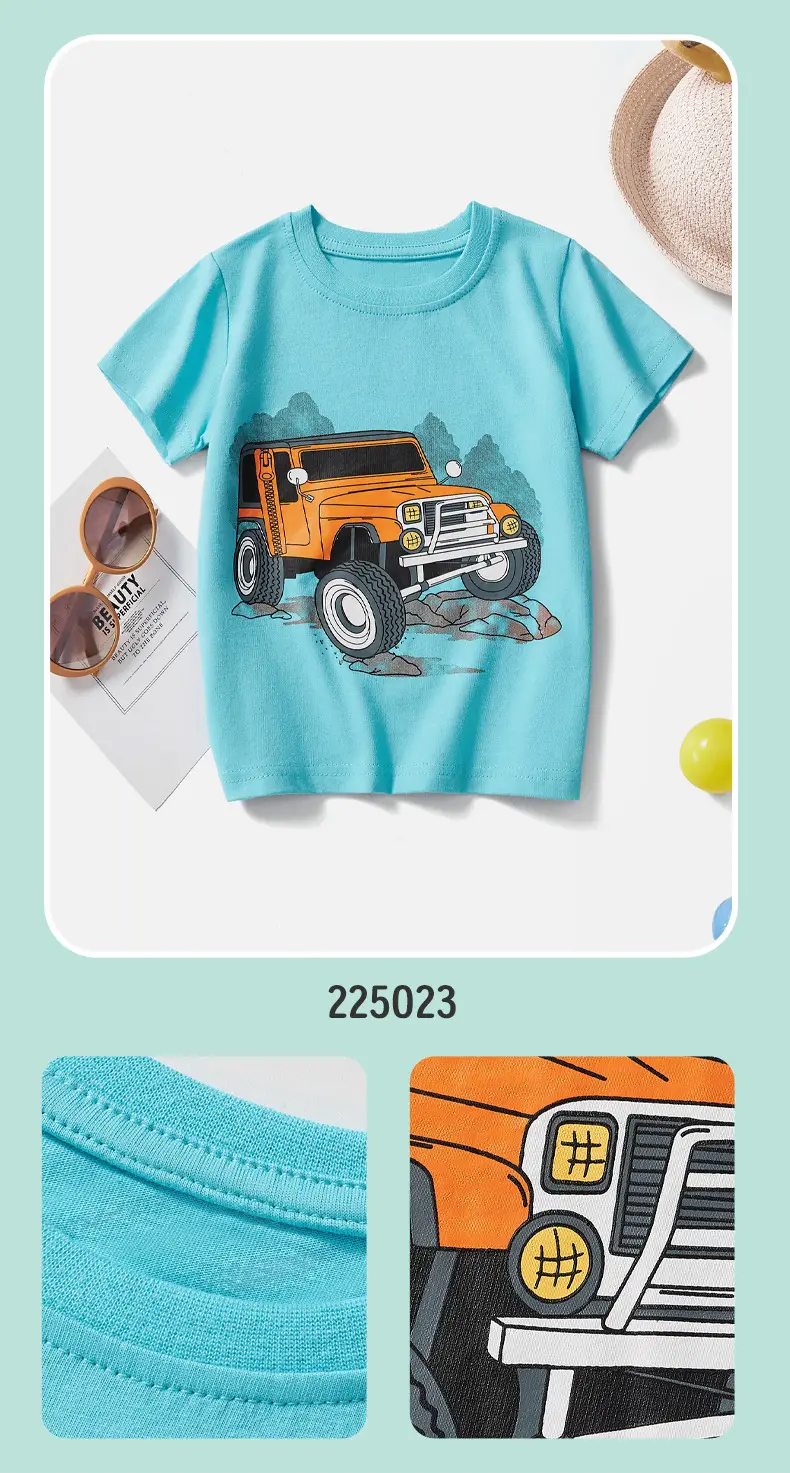 Gray T-Shirt for Boys "I Can Dig It" Summer 2025 — feature 11