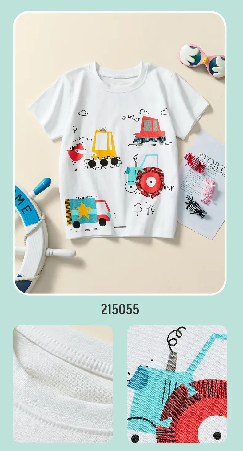 Gray T-Shirt for Boys "I Can Dig It" Summer 2025 — feature 9