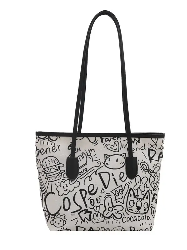 Women Large Capacity Graffiti Shoulder Bag 2025 - Image 8