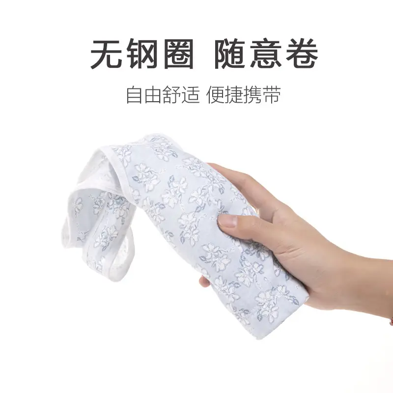 Cotton Middle-aged and Elderly People's Front Buckle Non-steel Ring Push-up Sleep Bra Cotton Base Underwear Vest Bra