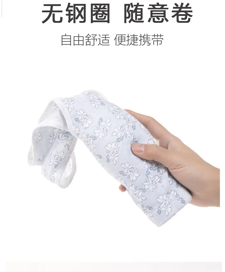Cotton Middle-aged and Elderly People's Front Buckle Non-steel Ring Push-up Sleep Bra Cotton Base Underwear Vest Bra — feature 7