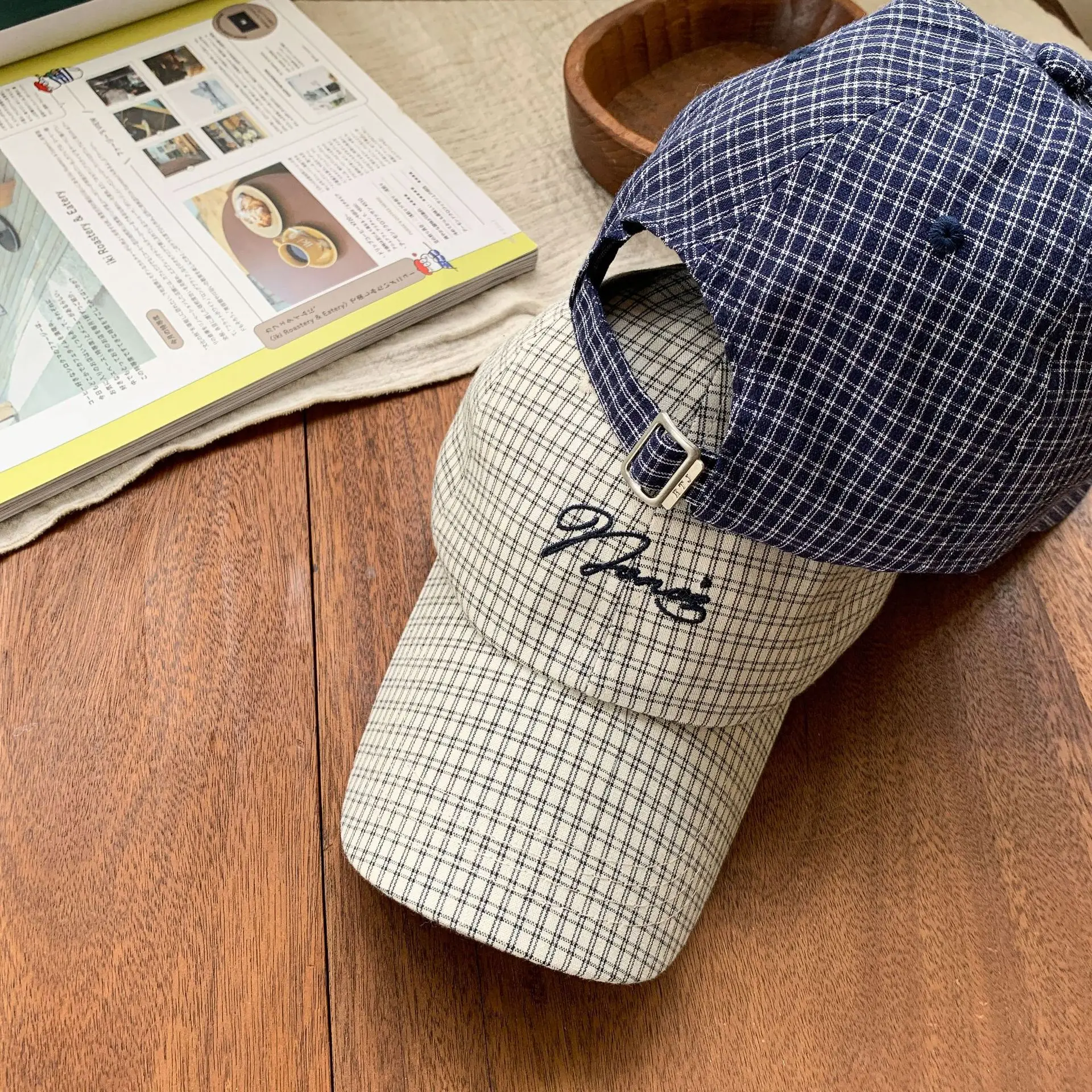 Kids Sun Hats 2025 Gingham Style Baby Cap - Image 4