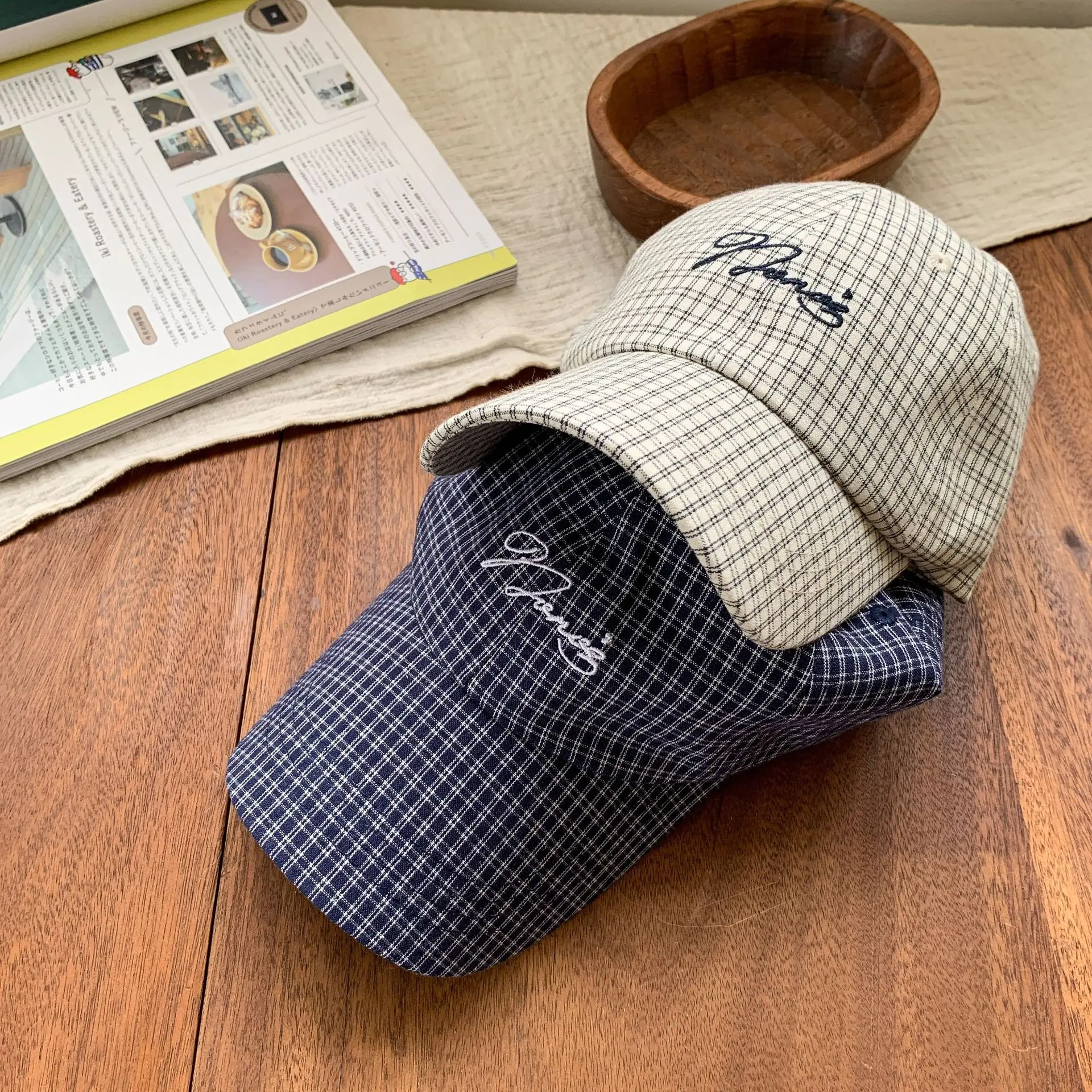 Kids Sun Hats 2025 Gingham Style Baby Cap - Image 5