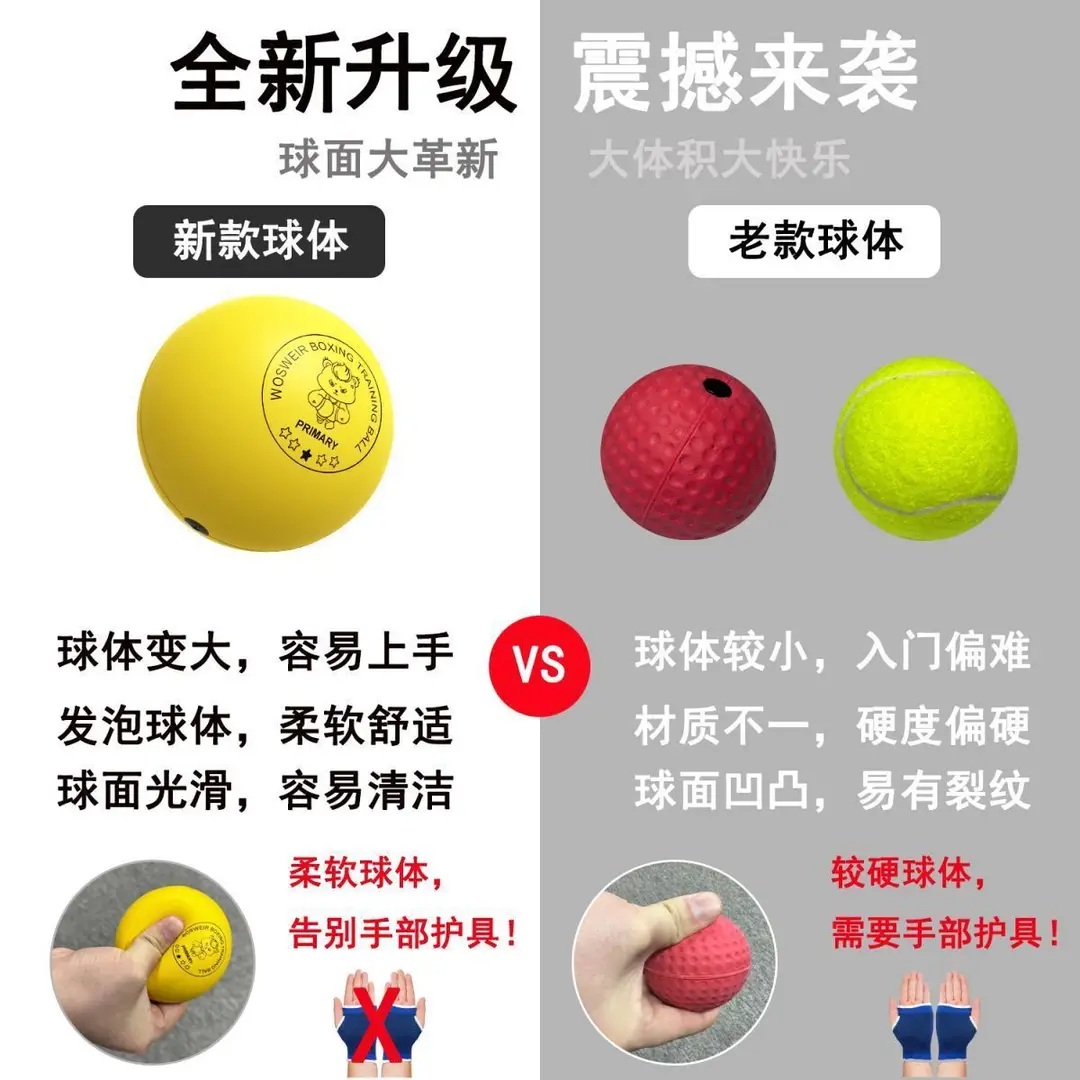 Wosweir Head-Mounted Kidsren's Fighting Decompression Training Speed Ball Glossy Pu Foam Reaction Magic Ball Sports Outdoor — feature 8