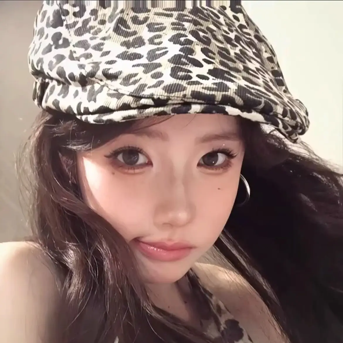 Retro Leopard Print Face Hat for Women Spring Summer - Image 2