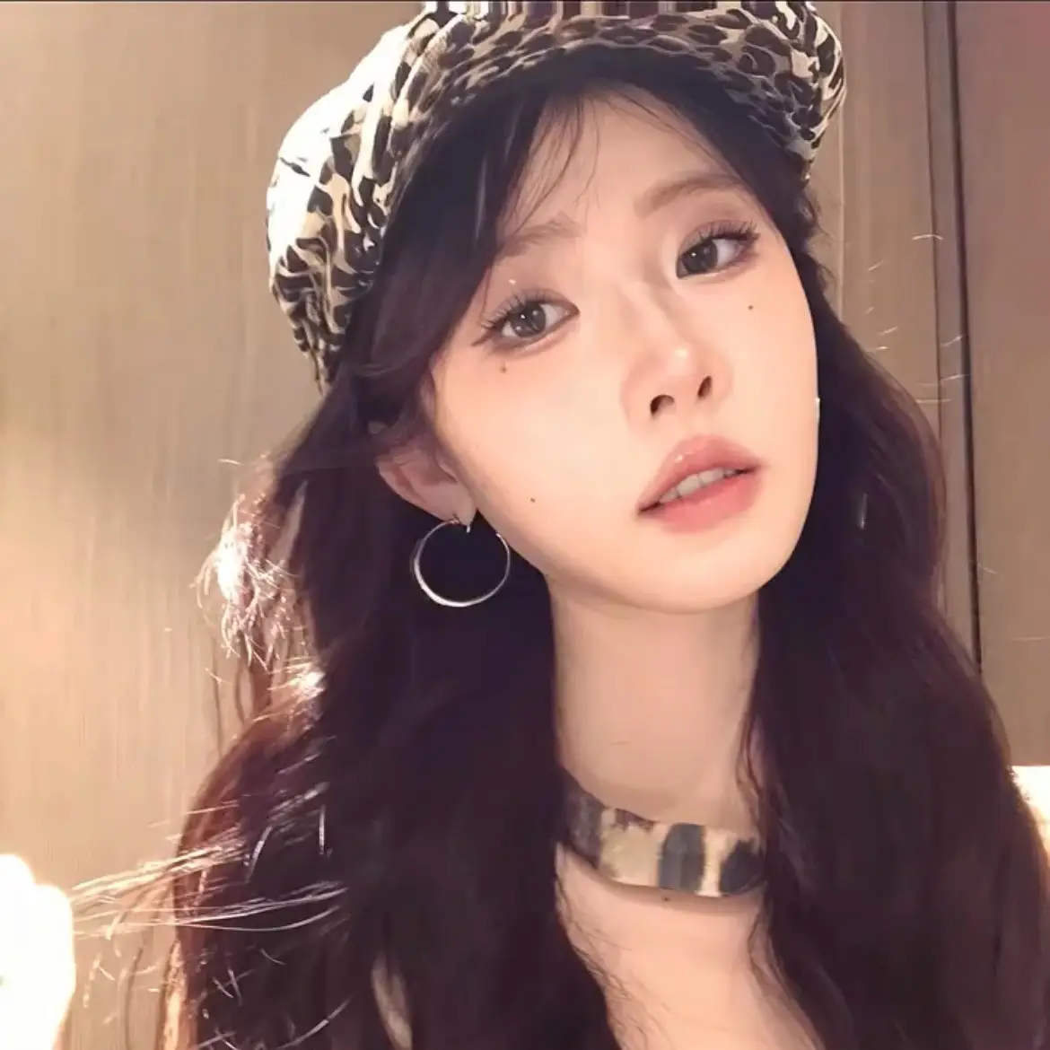 Retro Leopard Print Face Hat for Women Spring Summer - Image 3