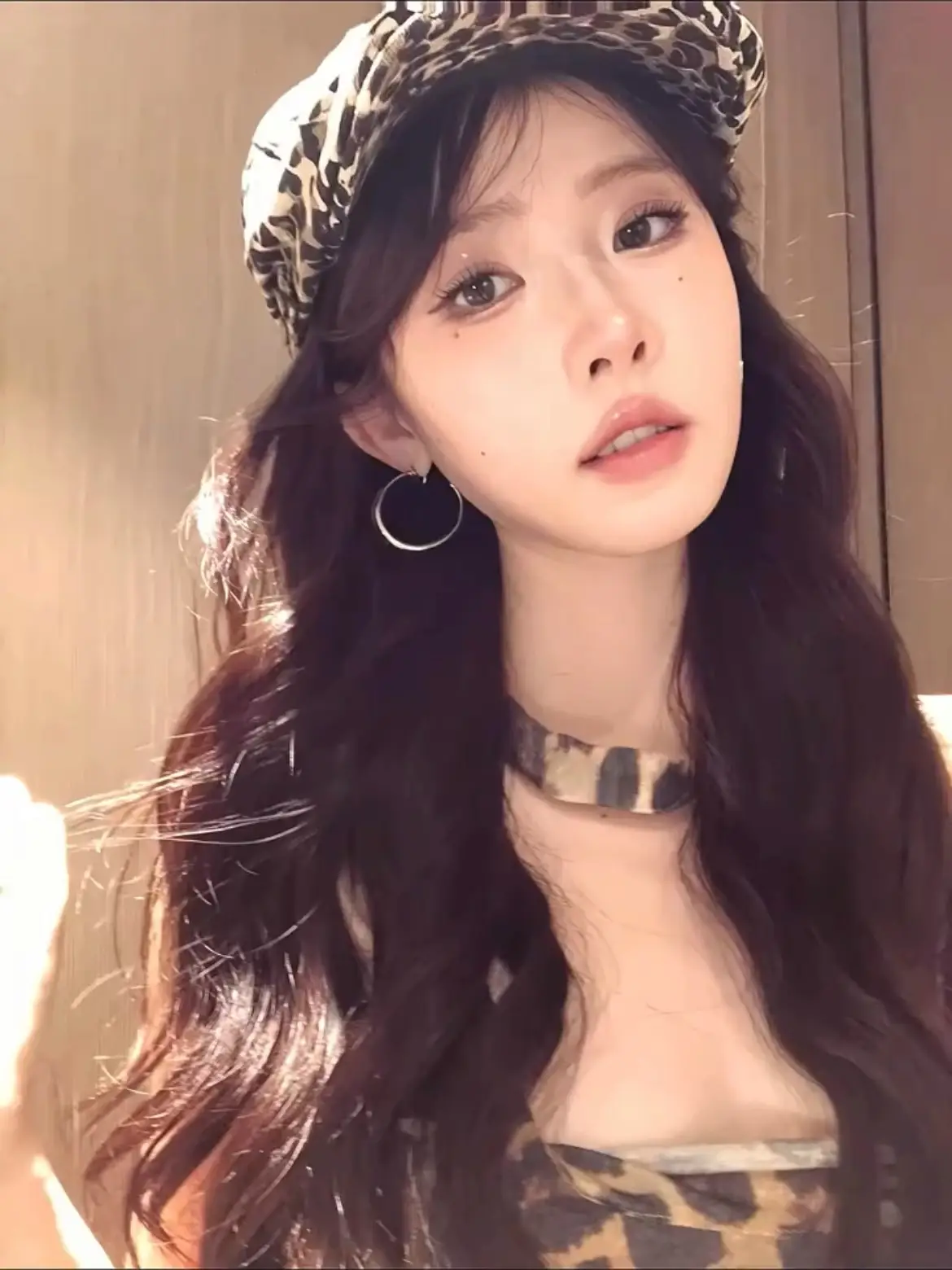 Retro Leopard Print Face Hat for Women Spring Summer — feature 5