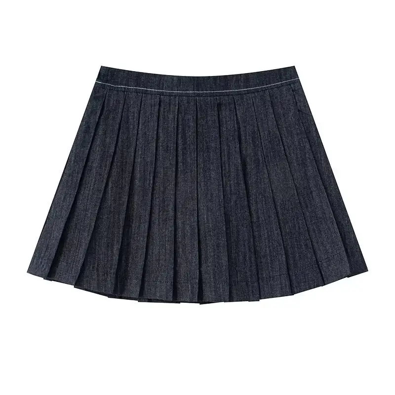 Dark Blue Balloon Skirt Pants Set for Women