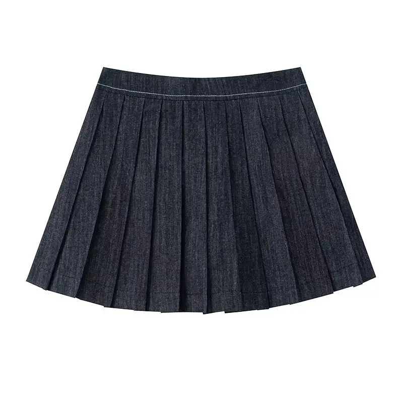 Dark Blue Balloon Skirt Pants Set for Women