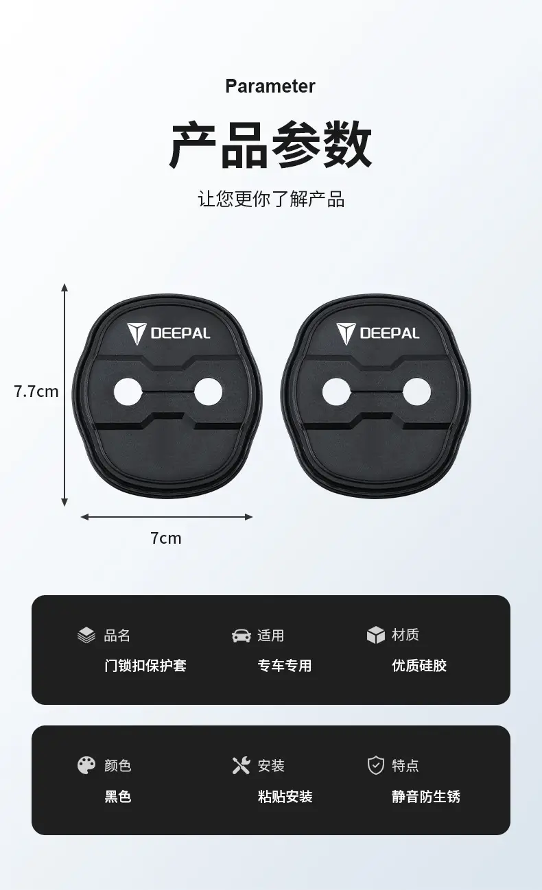Shock Absorbing Door Cover for Car Lock — feature 10