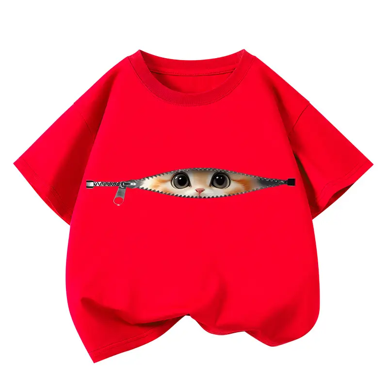 Boys Short Sleeve Kitten Eye Print T-Shirt Black - Image 9