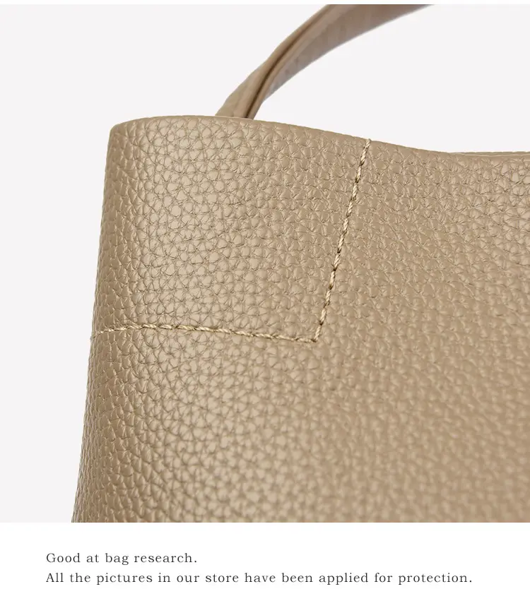 Black Genuine Leather Bucket Bag for Women — feature 15
