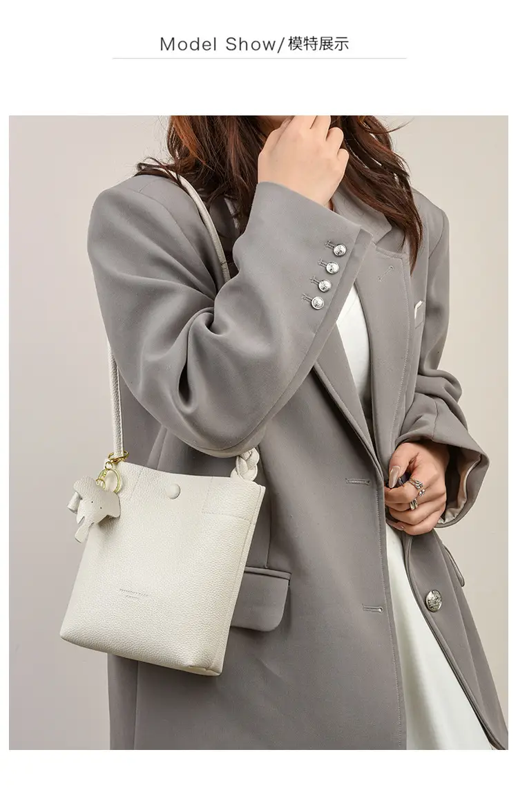 Black Genuine Leather Bucket Bag for Women — feature 18