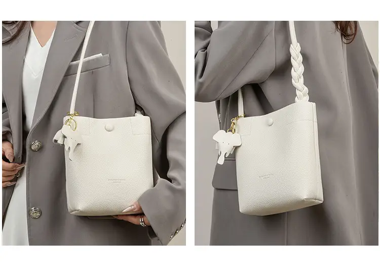 Black Genuine Leather Bucket Bag for Women — feature 22