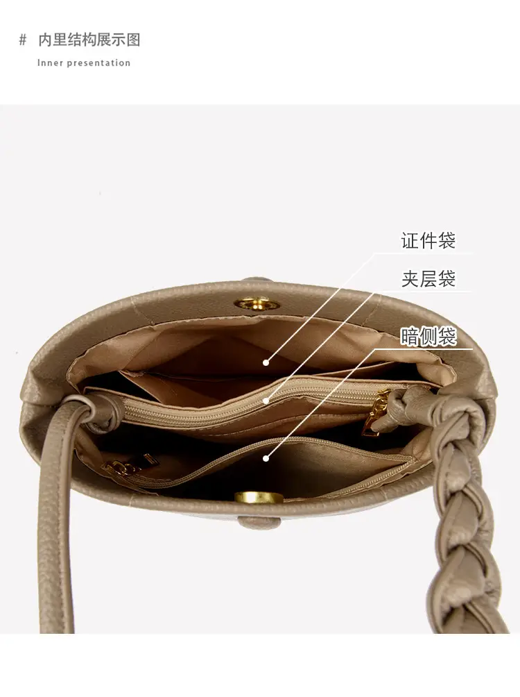 Black Genuine Leather Bucket Bag for Women — feature 9