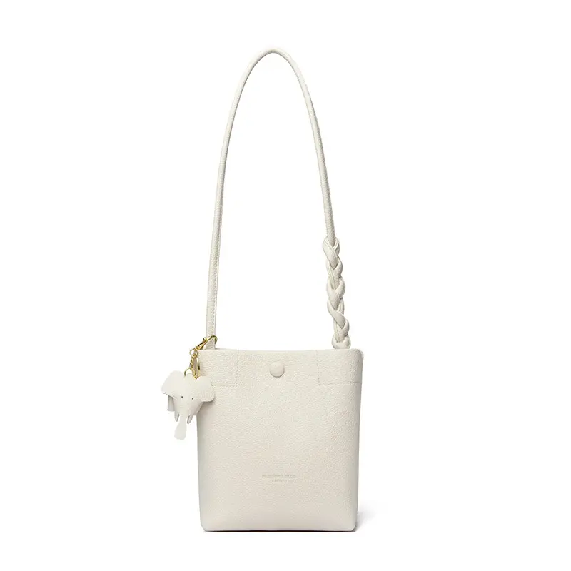 Black Genuine Leather Bucket Bag for Women - Image 3