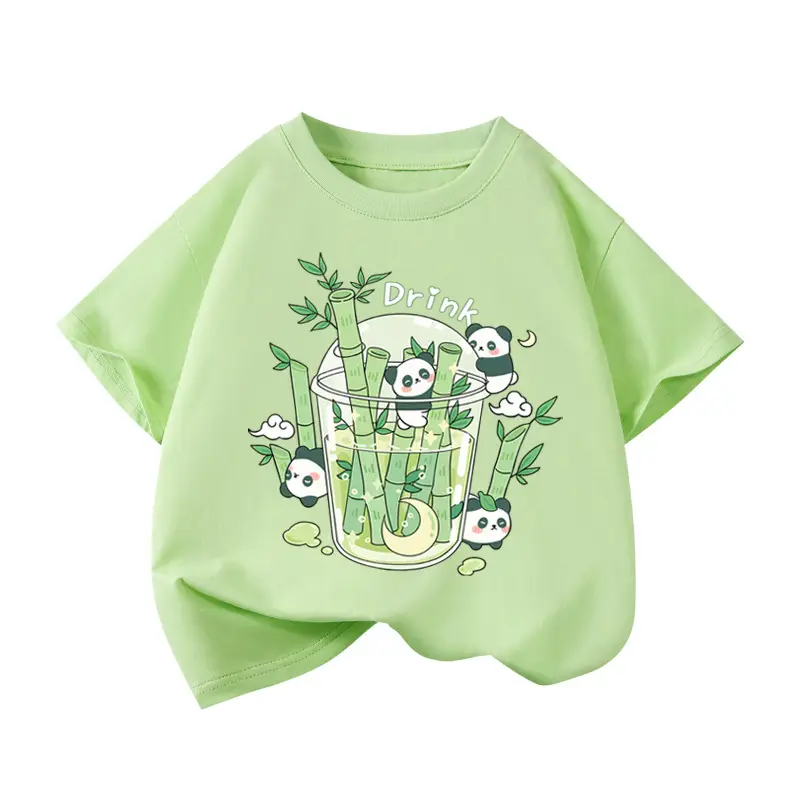 Pure Cotton Panda Print T-Shirt for Boys Girls 2026 - Image 9