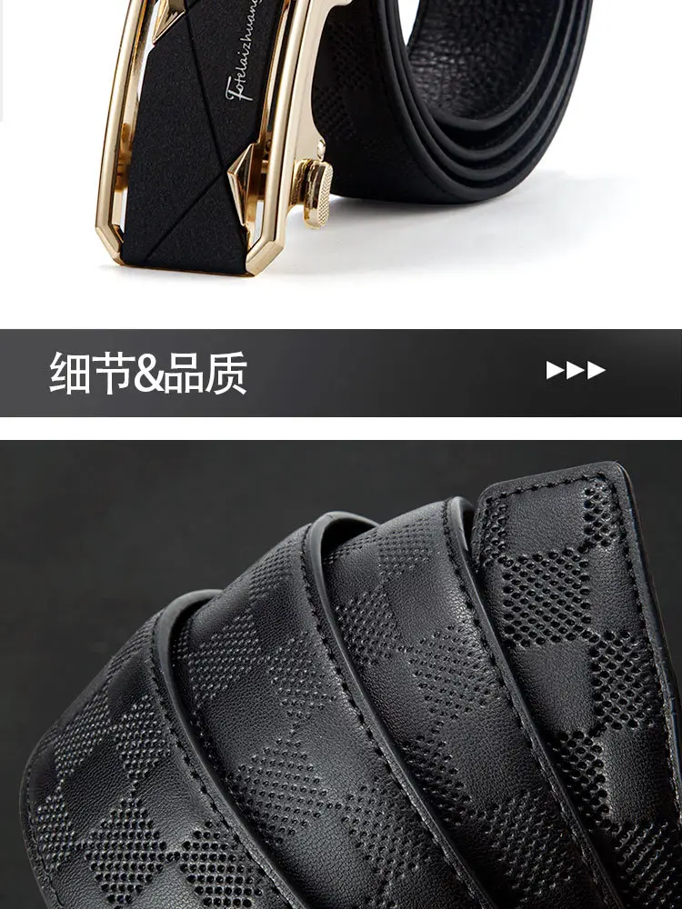 Men's High-End Genuine Leather Belt Black — feature 10