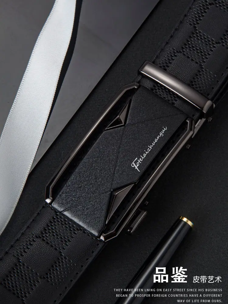 Men's High-End Genuine Leather Belt Black — feature 4