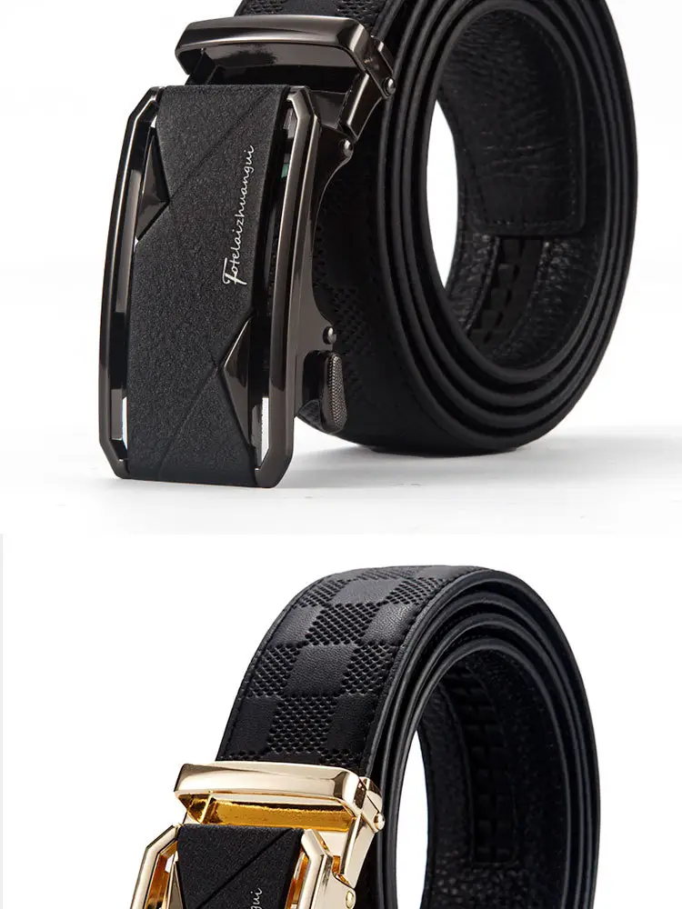 Men's High-End Genuine Leather Belt Black — feature 9