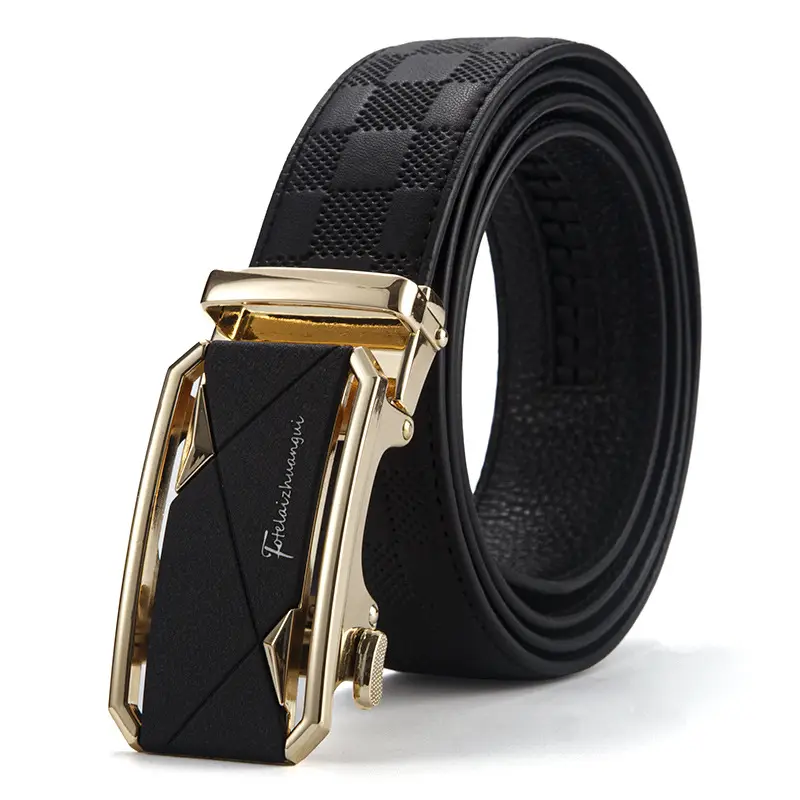 Men's High-End Genuine Leather Belt Black - Image 2