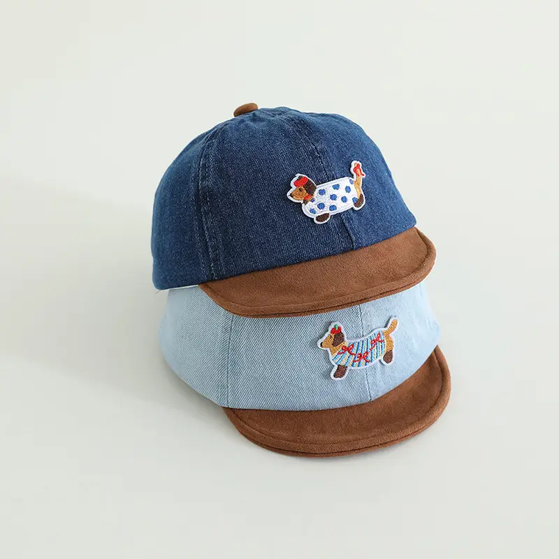 Baby Cute Sun Hat Blue Brown Spring Autumn - Image 5