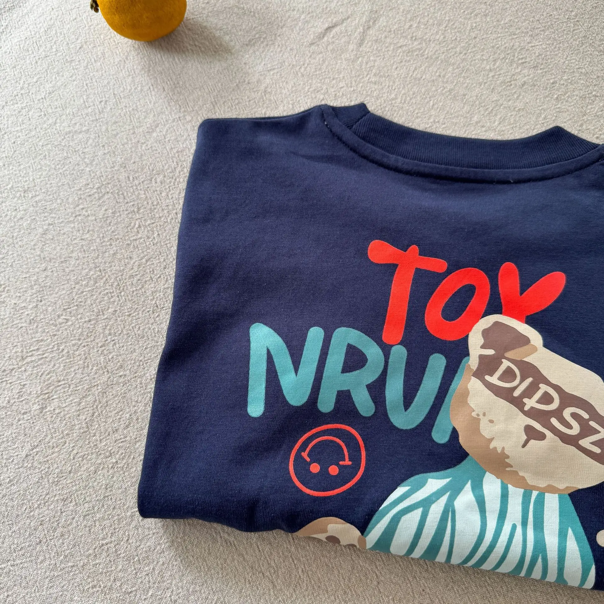 Blue Bear Printed Kids T-Shirt 2025 Summer — feature 3