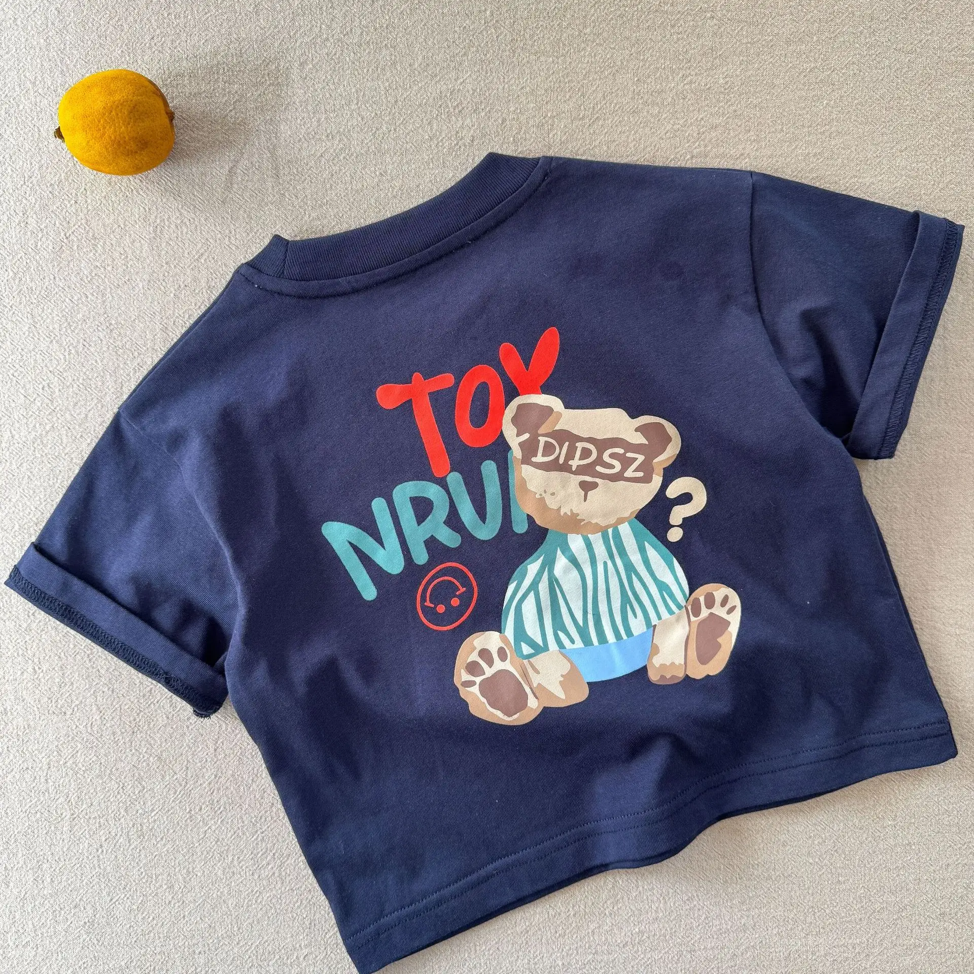 Blue Bear Printed Kids T-Shirt 2025 Summer — feature 4