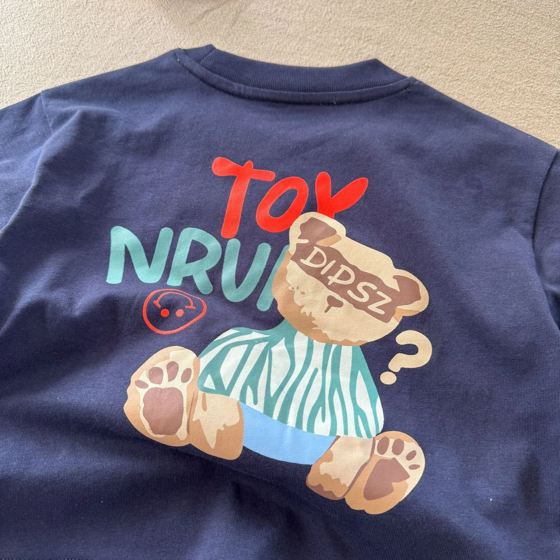 Blue Bear Printed Kids T-Shirt 2025 Summer — feature 5