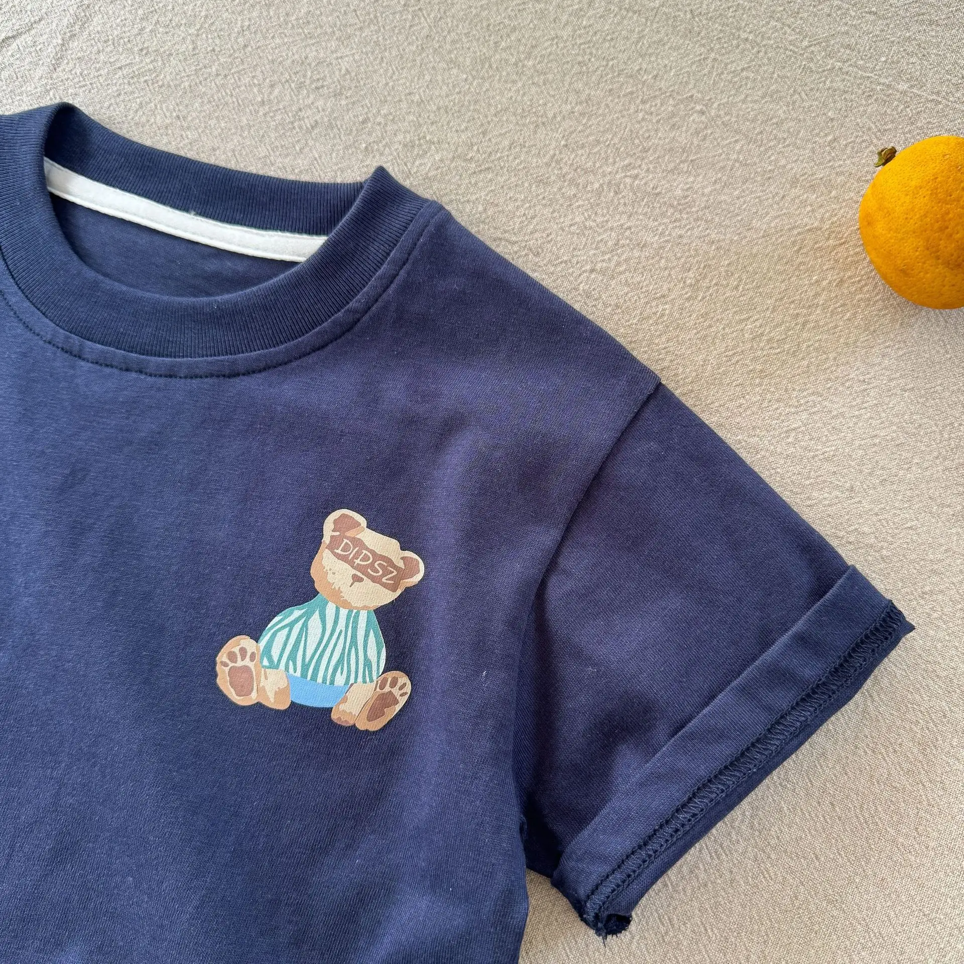 Blue Bear Printed Kids T-Shirt 2025 Summer — feature 7