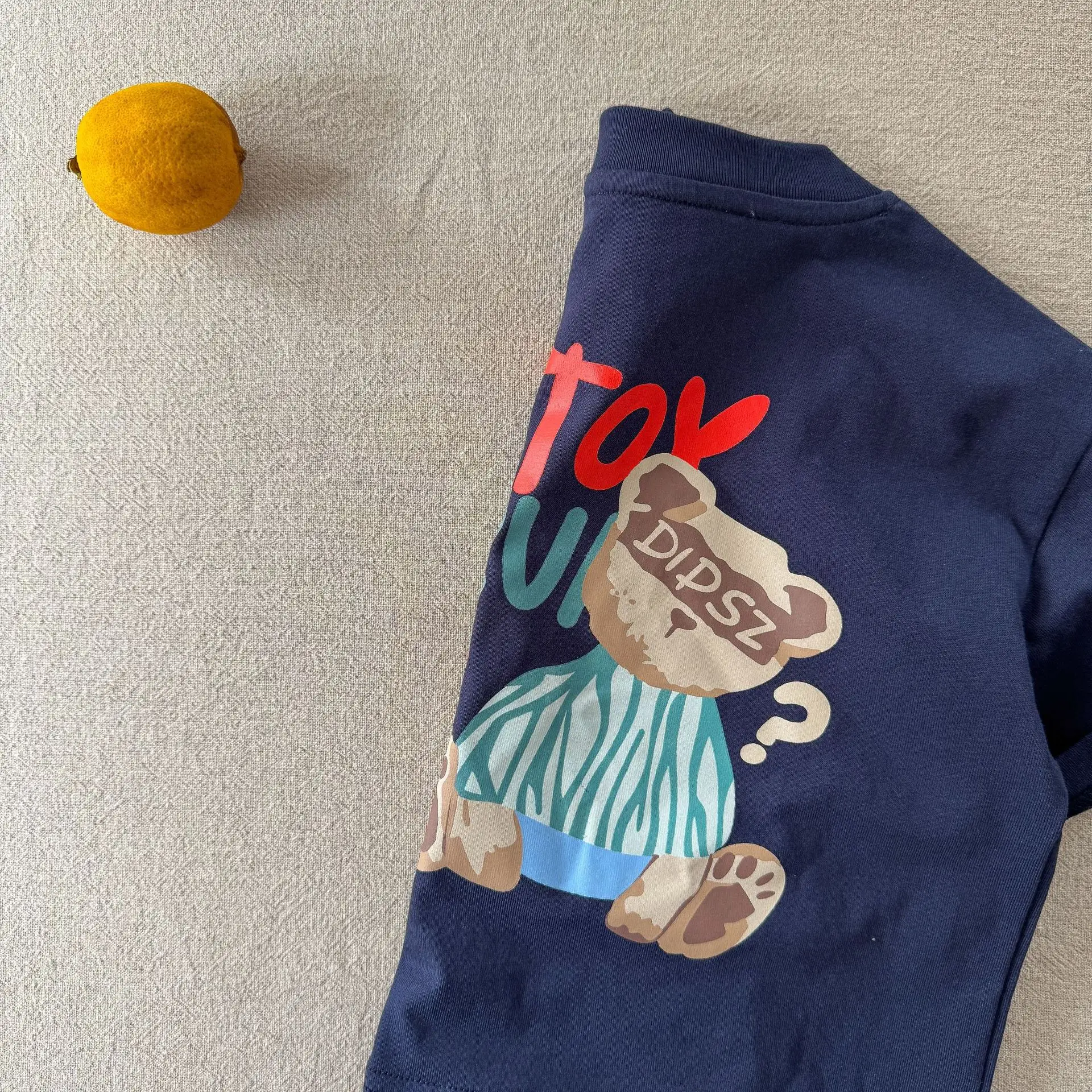 Blue Bear Printed Kids T-Shirt 2025 Summer — feature 9
