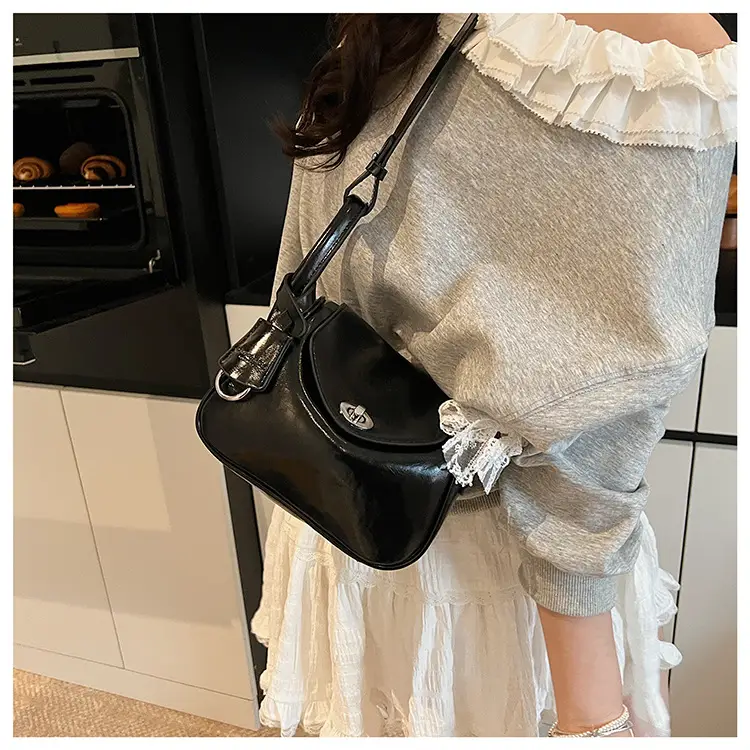 Women's Cream Leather Crossbody Bag with Lace Trim — feature 32