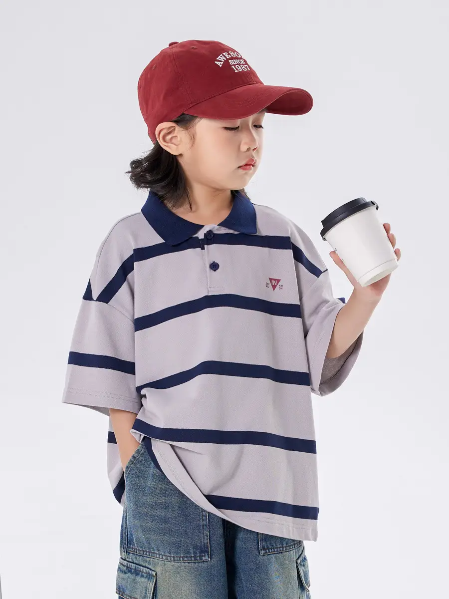 Boys Striped Polo Shirt Medium Large Summer Wear