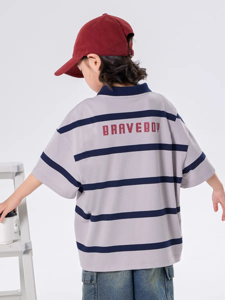 Boys Striped Polo Shirt Medium Large Summer Wear