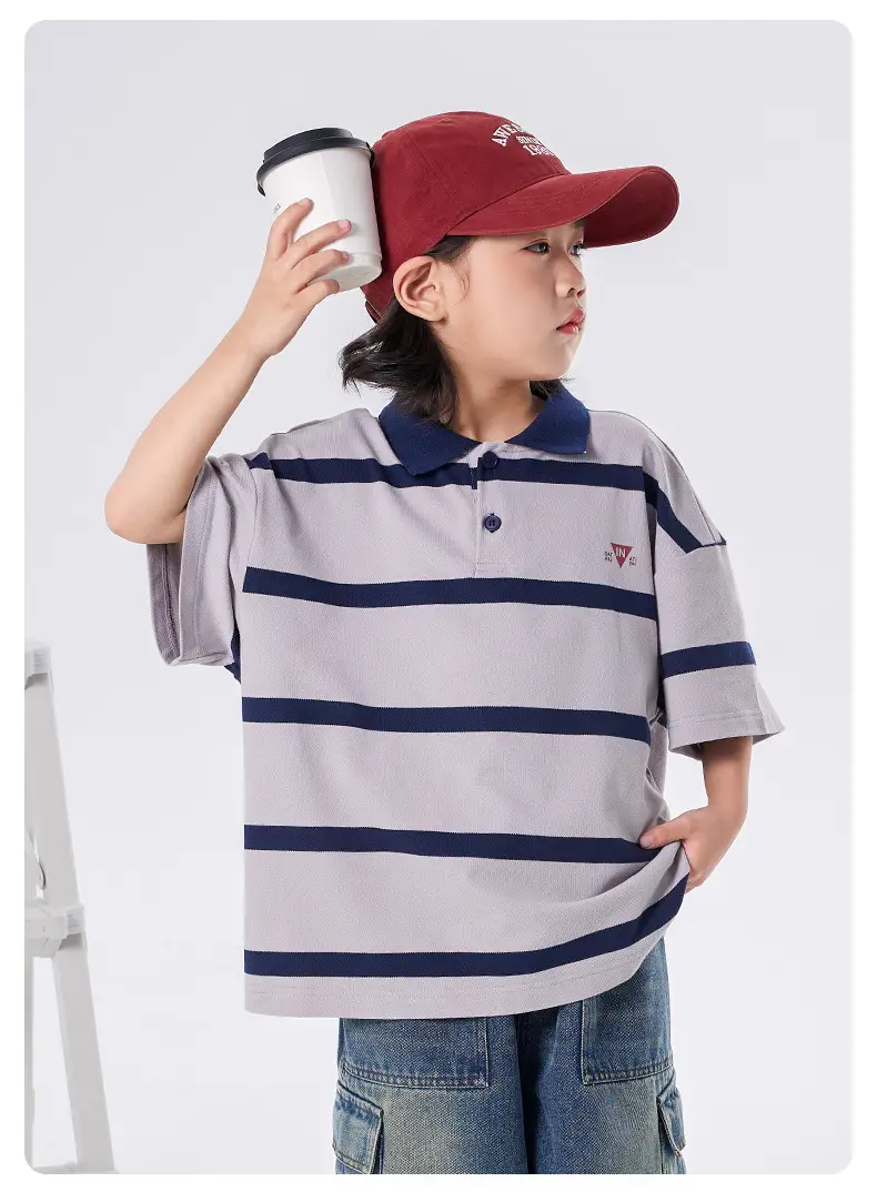 Boys Striped Polo Shirt Medium Large Summer Wear — feature 10