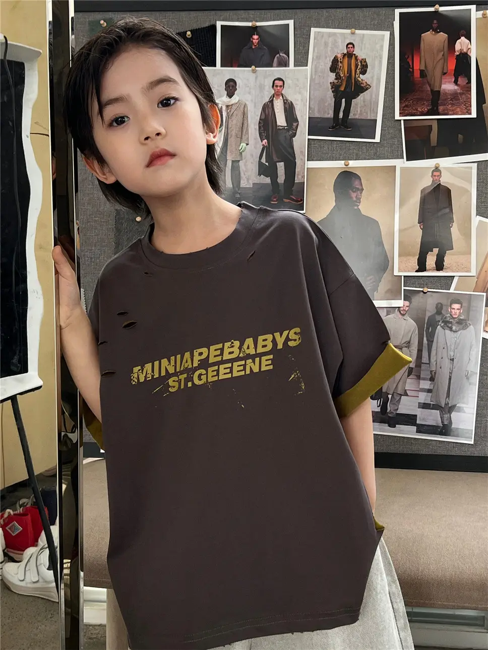 2026 Boys T-Shirt Navy Purple Retro Two Tone