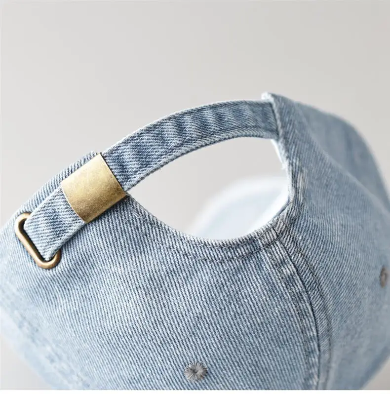 Cute Rabbit Embroidered Denim Cap Women Travel Sunshade — feature 7