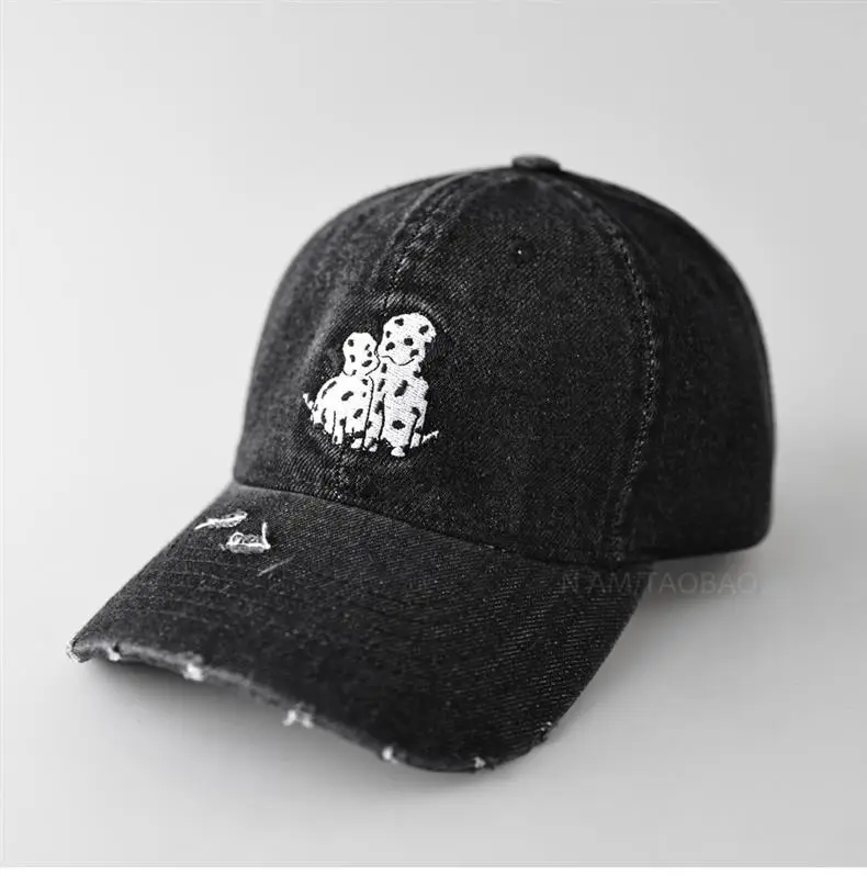 Dalmatian Embroidered Denim Cap for Men Women Light Blue — feature 4