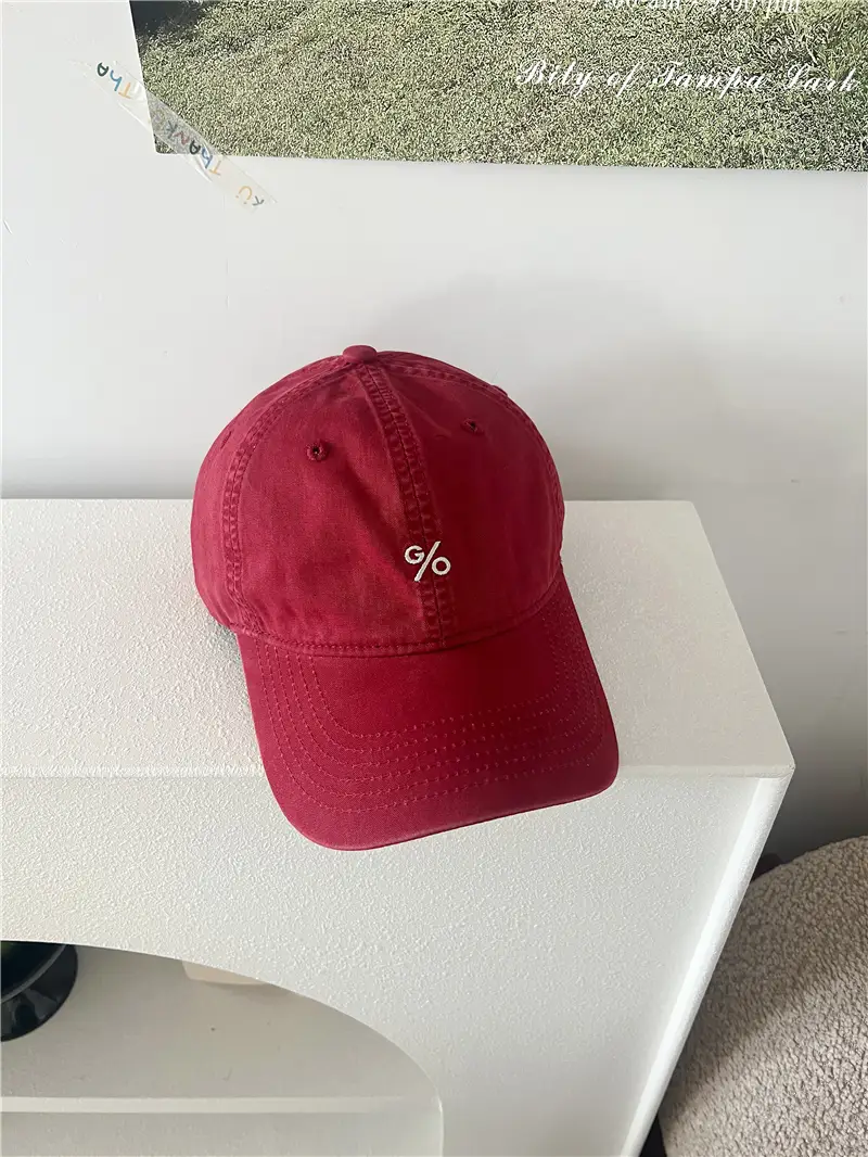 Korean Women Retro Red Baseball Cap Spring Summer Small