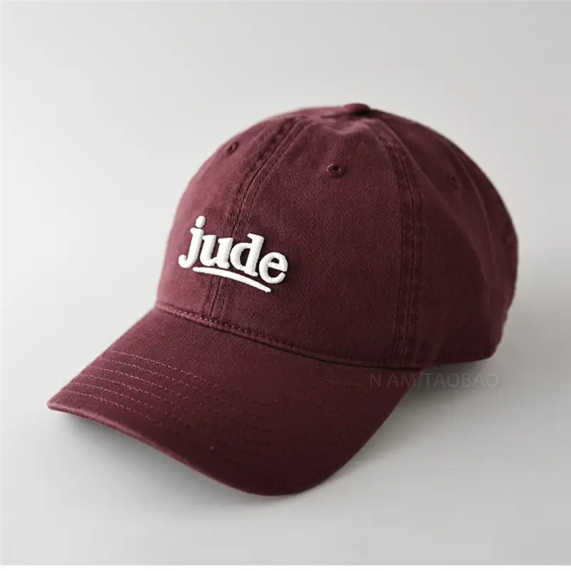 Jude 3D Embroidered Maroon Baseball Cap for Men Women - Image 8